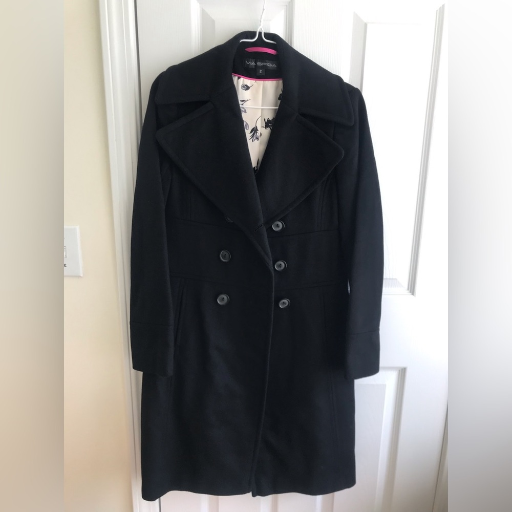 Heavy black pea coat